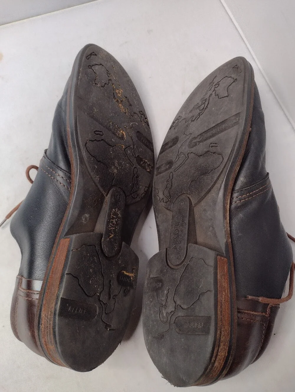 Naot Mens Chief Oxford Size 43 Black Brown Leather Plain Toe  Shoe N